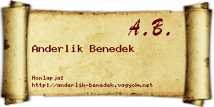 Anderlik Benedek névjegykártya